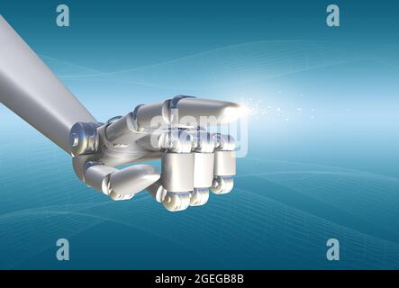 3D-Rendering Roboterhand und Zeigefinger Stockfoto