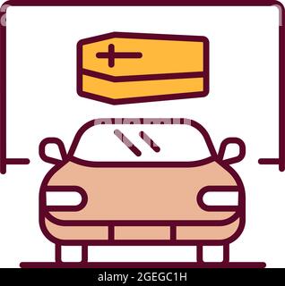 RGB-Farbsymbol für Auto und Sarg Stock Vektor