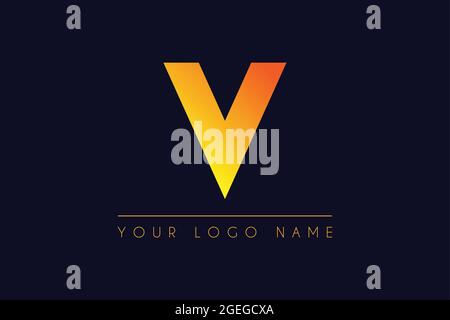Anfangsbuchstabe V Schriftart mit Gradientenfarbe Symbol Logo Design Illustration Stock Vektor
