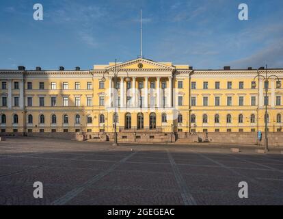 Regierungspalast am Senatsplatz - Helsinki, Finnland Stockfoto