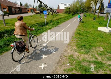 Baarle Hertog oder Baerle Duc, ein belgisch-niederländisches Dorf, ist ein Grenzmerkmal und eine administrative Neugier. Ein Teil des belgischen Dorfes ist eingeschlossen Stockfoto