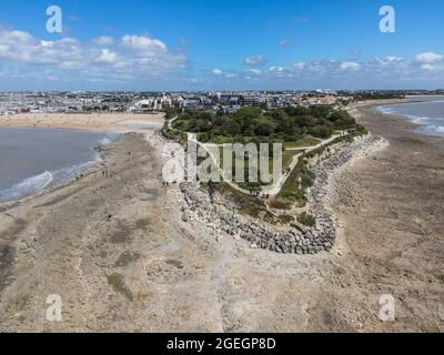 La Rochelle (Zentralfrankreich): Luftaufnahme der Landzunge „pointe des Minimes“ Stockfoto