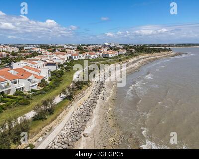 La Rochelle (Zentralfrankreich): Luftaufnahme der Küste und des Distrikts Minimes Stockfoto