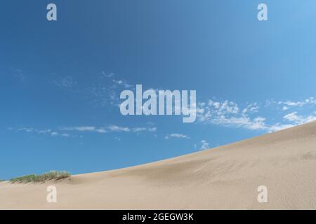 Weiße Sanddüne vor blauem Himmel im Nagliai Naturschutzgebiet Park Stockfoto