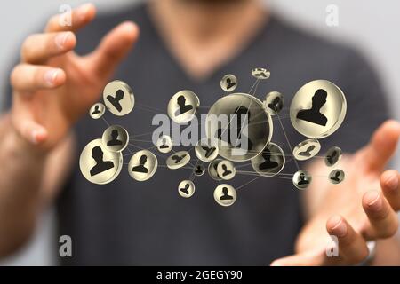 Abstrakte Technologiegruppe und Daten Stockfoto