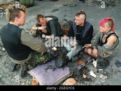 Obdachlose junge Menschen, Großbritannien Stockfoto