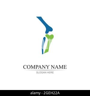 Design-Vorlage für das Logo und den Symbolvektor der Knochengesundheit Stock Vektor