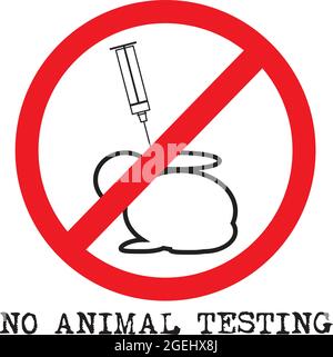Nicht an Vector Icon, Spritze, Tieren getestet Stock Vektor