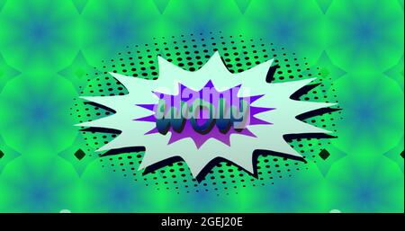 Wow-Text auf Retro-Sprechblase Stockfoto