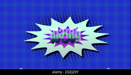 Wow-Text auf Retro-Sprechblase Stockfoto