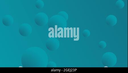 Teal Kugeln und Reihen von weißen Punkten Stockfoto