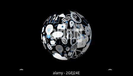 Verschiedene Symbole 4k Stockfoto