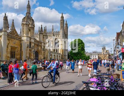 King's Parade mit King's College auf der linken Seite, Cambridge, Cambridgeshire, England, Großbritannien Stockfoto