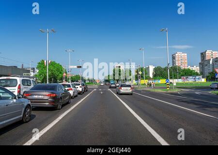 Straßen und Autobahnen in der Stadt Zagreb, Kroatien. Stockfoto