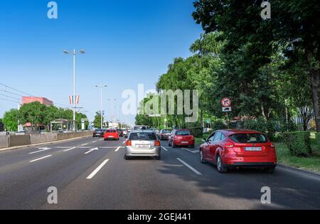 Straßen und Autobahnen in der Stadt Zagreb, Kroatien. Stockfoto