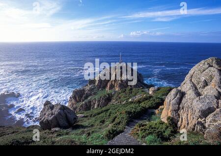 Leuchtturm Cape Prior, Cobas, Ferrol, PROVINZ CORUNA, Galizien, Spanien Stockfoto