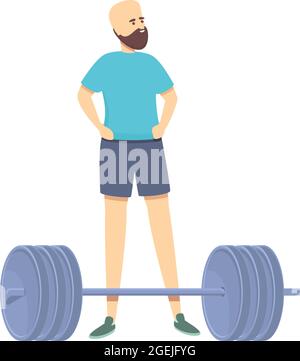 Cartoon-Vektor für ruhende Langhantelathleten. Trainingsmann. Fitnessübungen Stock Vektor