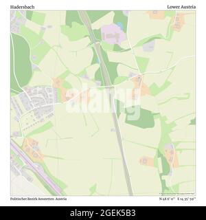 Hadersbach, politischer Bezirk Amstetten, Österreich, Niederösterreich, N 48 6' 0'', E 14 35' 59'', map, Timeless Map veröffentlicht im Jahr 2021. Reisende, Entdecker und Abenteurer wie Florence Nightingale, David Livingstone, Ernest Shackleton, Lewis and Clark und Sherlock Holmes haben sich bei der Planung von Reisen zu den entlegensten Ecken der Welt auf Karten verlassen.Timeless Maps kartiert die meisten Orte auf der Welt und zeigt die Verwirklichung großer Träume Stockfoto