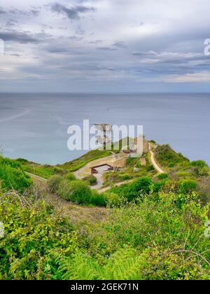 Mollarri Laderampe, die Erz-Laderampe von Zarautz, Gipuzkoa, Baskenland, Spanien. Stockfoto