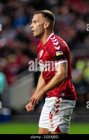 Bristol, Großbritannien. August 2021. Ádám Nagy von Bristol City in Aktion. EFL Skybet Championship match, Bristol City gegen Swansea City im Ashton Gate Stadium in Bristol, Avon am Freitag, den 20. August 2021. Dieses Bild darf nur für redaktionelle Zwecke verwendet werden. Nur zur redaktionellen Verwendung, Lizenz für kommerzielle Nutzung erforderlich. Keine Verwendung bei Wetten, Spielen oder Veröffentlichungen in einem Club/einer Liga/einem Spieler. PIC von Lewis Mitchell/Andrew Orchard Sports Photography/Alamy Live News Credit: Andrew Orchard Sports Photography/Alamy Live News Stockfoto
