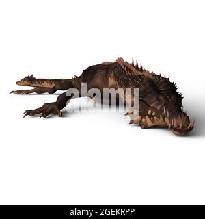 3d-Illustration eines isolierten riesigen Fantasy-Geschöpfes Drachen Stockfoto
