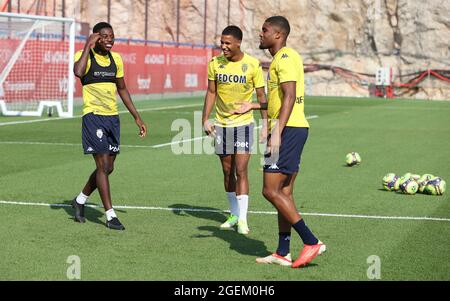 La Turbie, Frankreich - 20. August 2021: AS Monaco vs. RC Lens Training Session mit dem deutschen Ismail Jakobs. Ligue 1 - J3, (Foto: Mandoga Media/Sipa USA) Quelle: SIPA US/Alamy Live News