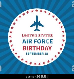 US Air Force Day Typografie-Poster. Urlaub in den USA am 18. September gefeiert. Vektor-Vorlage für Banner, Grußkarte, Flyer, etc. Stock Vektor