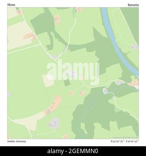 Moos, Schwaben, Deutschland, Bayern, N 47 50' 27'', E 10 10' 47'', Karte, Timeless Map veröffentlicht 2021. Reisende, Entdecker und Abenteurer wie Florence Nightingale, David Livingstone, Ernest Shackleton, Lewis and Clark und Sherlock Holmes haben sich bei der Planung von Reisen zu den entlegensten Ecken der Welt auf Karten verlassen.Timeless Maps kartiert die meisten Orte auf der Welt und zeigt die Verwirklichung großer Träume Stockfoto