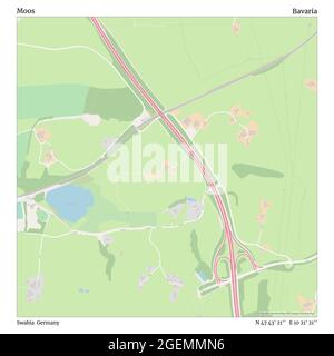 Moos, Schwaben, Deutschland, Bayern, N 47 43' 21'', E 10 21' 21'', Karte, Timeless Map veröffentlicht 2021. Reisende, Entdecker und Abenteurer wie Florence Nightingale, David Livingstone, Ernest Shackleton, Lewis and Clark und Sherlock Holmes haben sich bei der Planung von Reisen zu den entlegensten Ecken der Welt auf Karten verlassen.Timeless Maps kartiert die meisten Orte auf der Welt und zeigt die Verwirklichung großer Träume Stockfoto