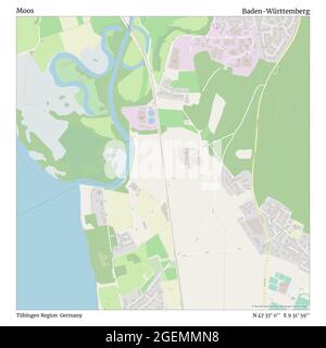 Moos, Region Tübingen, Deutschland, Baden-Württemberg, N 47 37' 0'', E 9 31' 59'', Karte, Timeless Map veröffentlicht im Jahr 2021. Reisende, Entdecker und Abenteurer wie Florence Nightingale, David Livingstone, Ernest Shackleton, Lewis and Clark und Sherlock Holmes haben sich bei der Planung von Reisen zu den entlegensten Ecken der Welt auf Karten verlassen.Timeless Maps kartiert die meisten Orte auf der Welt und zeigt die Verwirklichung großer Träume Stockfoto