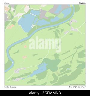 Moos, Schwaben, Deutschland, Bayern, N 47 38' 9'', E 10 18' 19'', Karte, Timeless Map veröffentlicht 2021. Reisende, Entdecker und Abenteurer wie Florence Nightingale, David Livingstone, Ernest Shackleton, Lewis and Clark und Sherlock Holmes haben sich bei der Planung von Reisen zu den entlegensten Ecken der Welt auf Karten verlassen.Timeless Maps kartiert die meisten Orte auf der Welt und zeigt die Verwirklichung großer Träume Stockfoto