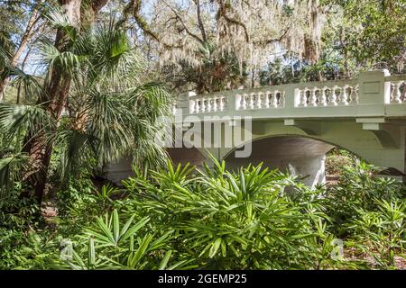 Orlando Florida, H. H. Dickson Azalea Park WPA-Projektbrücke, Stockfoto