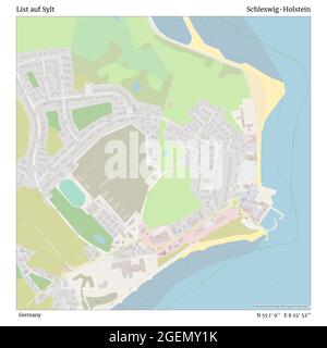 List auf Sylt, Deutschland, Schleswig-Holstein, N 55 1' 9'', E 8 25' 52'', map, Timeless Map veröffentlicht im Jahr 2021. Reisende, Entdecker und Abenteurer wie Florence Nightingale, David Livingstone, Ernest Shackleton, Lewis and Clark und Sherlock Holmes haben sich bei der Planung von Reisen zu den entlegensten Ecken der Welt auf Karten verlassen.Timeless Maps kartiert die meisten Orte auf der Welt und zeigt die Verwirklichung großer Träume Stockfoto