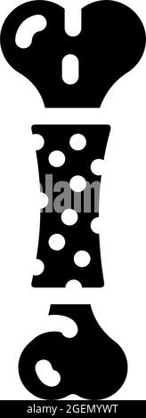 Knochen Hund Haustier Spielzeug Glyphe Symbol Vektor Illustration Stock Vektor