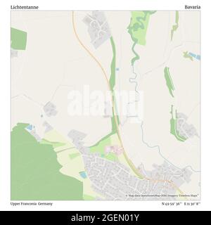 Lichtentanne, Oberfranken, Deutschland, Bayern, N 49 59' 36'', E 11 30' 8'', Karte, Timeless Map veröffentlicht 2021. Reisende, Entdecker und Abenteurer wie Florence Nightingale, David Livingstone, Ernest Shackleton, Lewis and Clark und Sherlock Holmes haben sich bei der Planung von Reisen zu den entlegensten Ecken der Welt auf Karten verlassen.Timeless Maps kartiert die meisten Orte auf der Welt und zeigt die Verwirklichung großer Träume Stockfoto