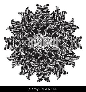 Ethnische Meditation entspannen Mandala Kunst-Design mit floralen ornamental wiederholen dekorativen Hintergrund Illustration Stock Vektor