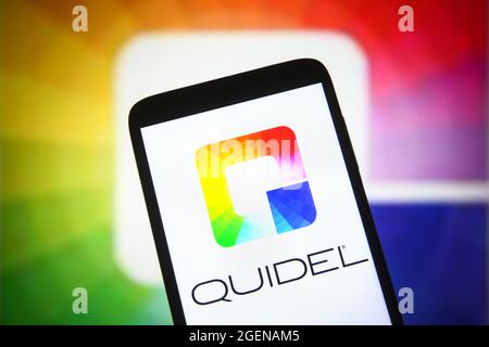 Ukraine. August 2021. In dieser Abbildung ist das Logo der Quidel Corporation auf einem Smartphone-Bildschirm zu sehen. Kredit: SOPA Images Limited/Alamy Live Nachrichten Stockfoto