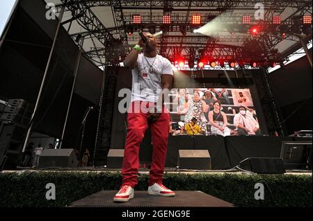 New York City, USA. August 2021. Rapper „Too Short“ tritt bei der NYC Homecoming Concert-Reihe im Forest Hills Stadium im New Yorker Stadtteil Queens, NY, am 20. August 2021 auf. (Anthony Behar/Sipa USA) Quelle: SIPA USA/Alamy Live News Stockfoto