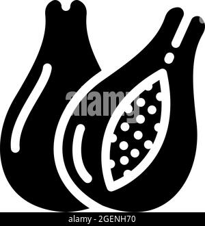 Papayas Frucht Glyphe Symbol Vektor Illustration Stock Vektor