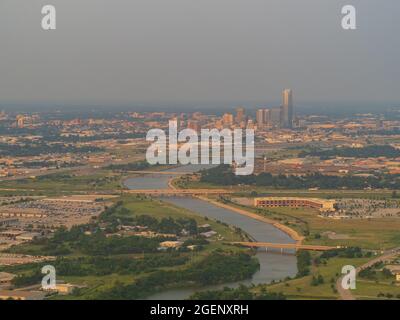 Luftaufnahme der Innenstadt von Oklahoma City in Oklahoma Stockfoto