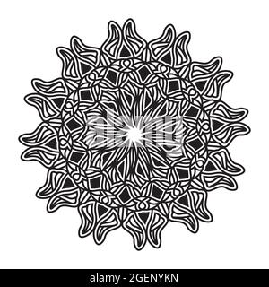 Florale Mandala Textur Illustration von ornamentalen dekorativen Muster Silhouette Design von Print Hintergrund Stock Vektor