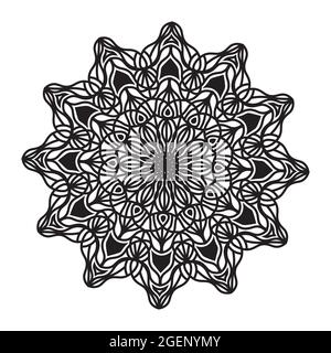 Florale Mandala Textur Illustration von ornamentalen dekorativen Muster Silhouette Design von Print Hintergrund Stock Vektor