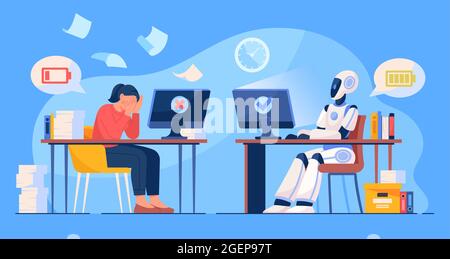 KI vs. Konzept des menschlichen Geistes Stock Vektor