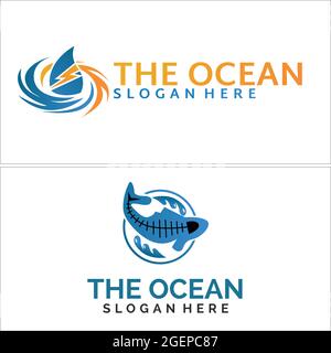 Logo-Design der Meereswasserstraßen Stock Vektor