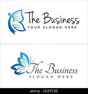 Schmetterling fliegende Ikone Logo-Design Stock Vektor