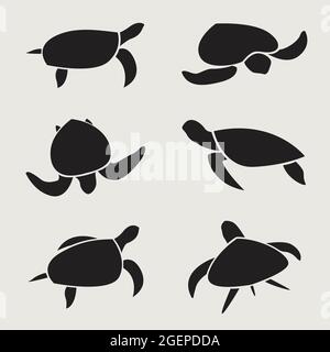 Vektorgruppe der Schildkröte auf weiß backgroundใ leicht bearbeitbare geschichtete Vektordarstellung. Wilde Tiere. Stock Vektor