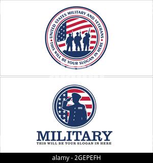 Logo-Design des Militäremblems der Vereinigten Staaten Stock Vektor