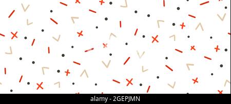 Handgezeichneter Vektor abstrakt Spaß Merry Christmas Time einfaches nahtloses Muster auf weißem Hintergrund isoliert Stock Vektor