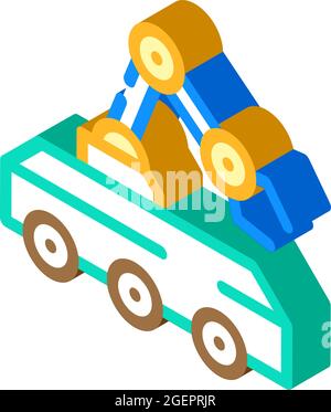 Abbildung des isometrischen Symbolvektors des Minenneutralisationsroboters Stock Vektor