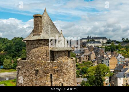 Mittelalterliche Burg von Fougeres in der Bretagne, Département Ille-et-Vilaine, Frankreich Stockfoto